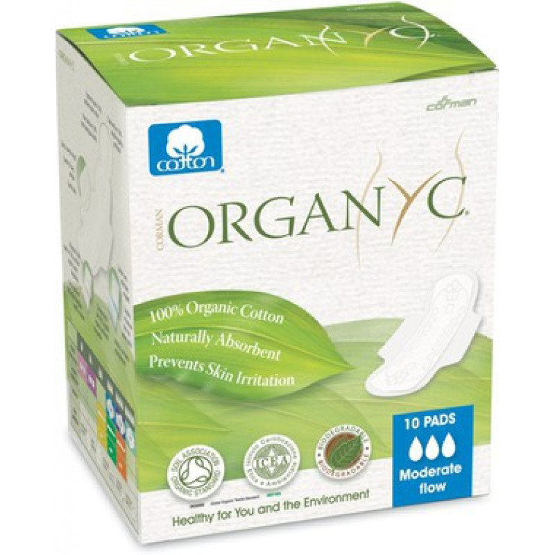 Organics Thin Moderate Pads Wings 10pk by ORGANYC