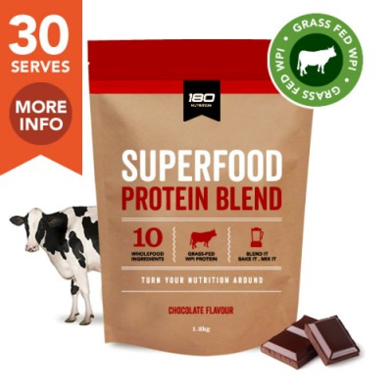 Whey Protein+ Superfood Blend Chocolate 1kg by 180 NUTRITION