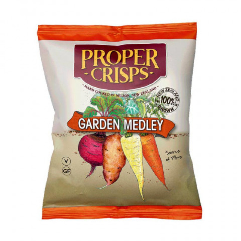 Garden Medley Crisps Snack Pack 100g by PROPER CRISPS