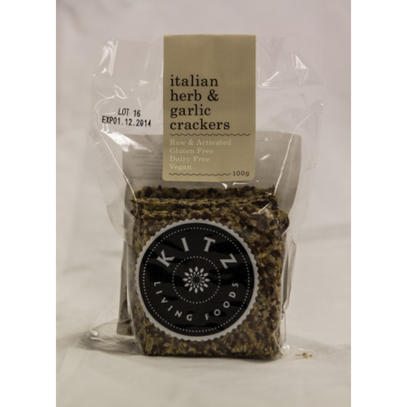 Italian Herb Crackers 100g by KITZ LIVING FOODS