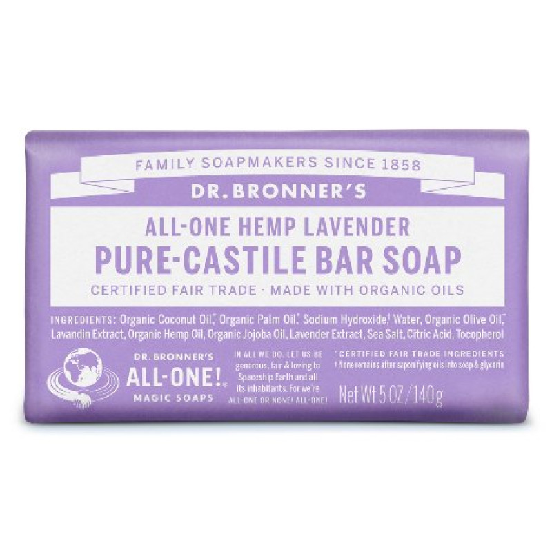 Castile Bar Soap Lavender 140g by DR BRONNER'S