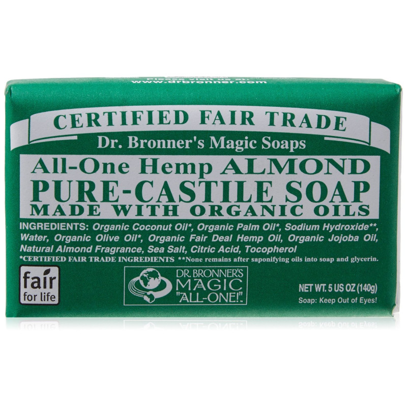 Castile Bar Soap Almond 140g by DR BRONNER'S