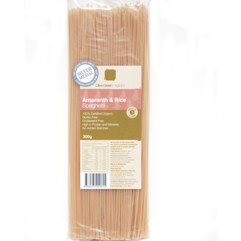 Amaranth & Rice Spaghetti 300g by OLIVE GREEN ORGANICS