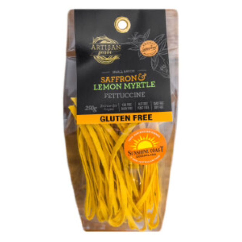 Gluten Free Saffron & Lemon Myrtle Fettuccine 250g by ARTISAN PASTA