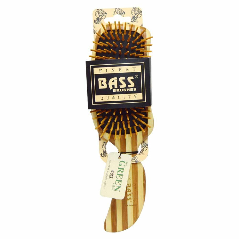 Bamboo Wood Hair Brush Semi S Shaped by BASS BRUSHES