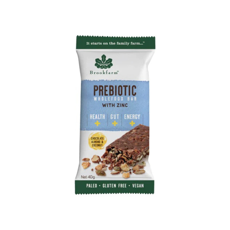 Prebiotic Wholefood Bar Chocolate Almond & Coconut 40g by BROOKFARM