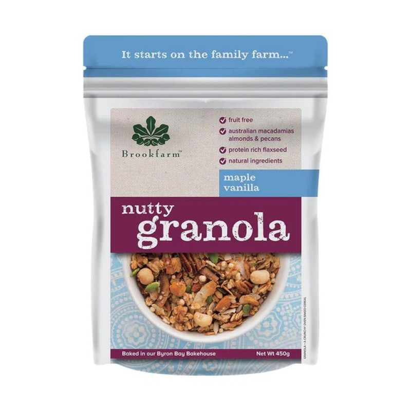 Nutty Granola Maple Vanilla 450g by BROOKFARM
