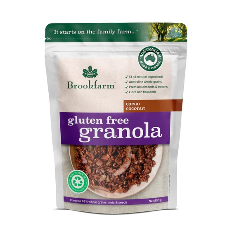 Gluten Free Cacao & Coconut Granola 800g by BROOKFARM