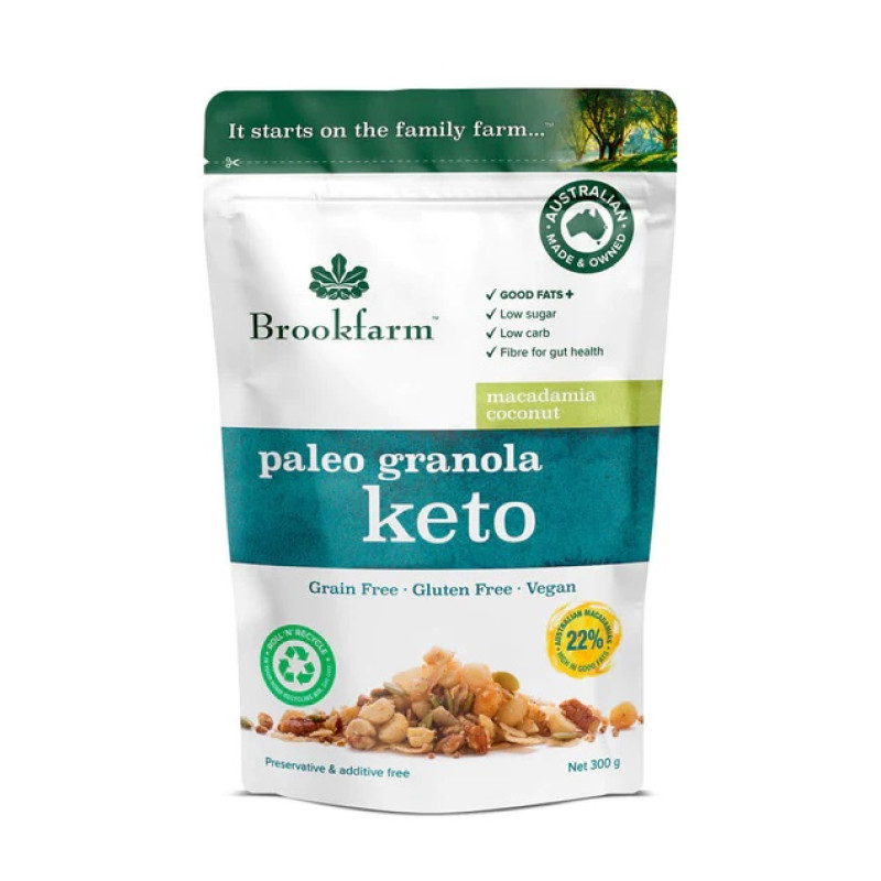 Keto Paleo Granola Macadamia & Coconut 300g by BROOKFARM