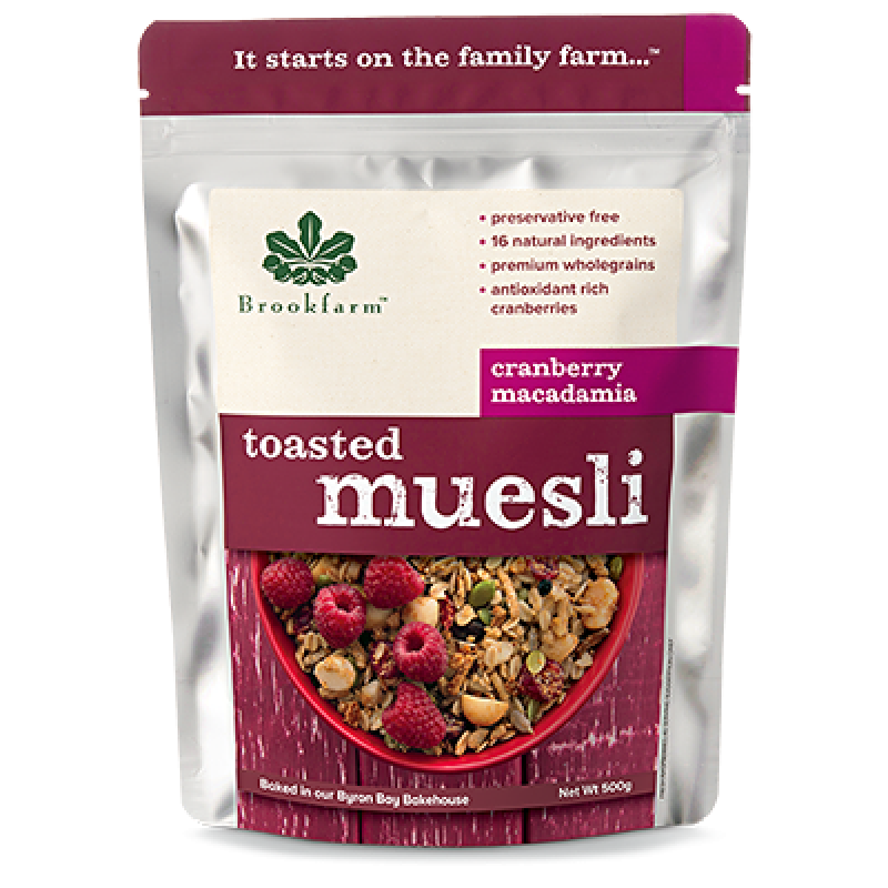 Toasted Macadamia Cranberry Muesli 500g by BROOKFARM