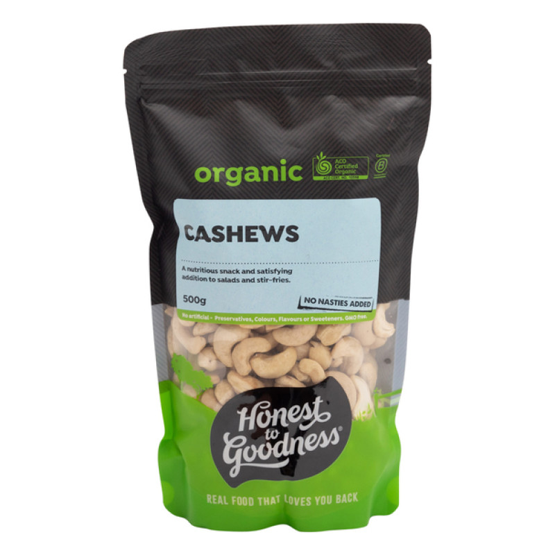 Organic Cashews 500g by HONEST TO GOODNESS
