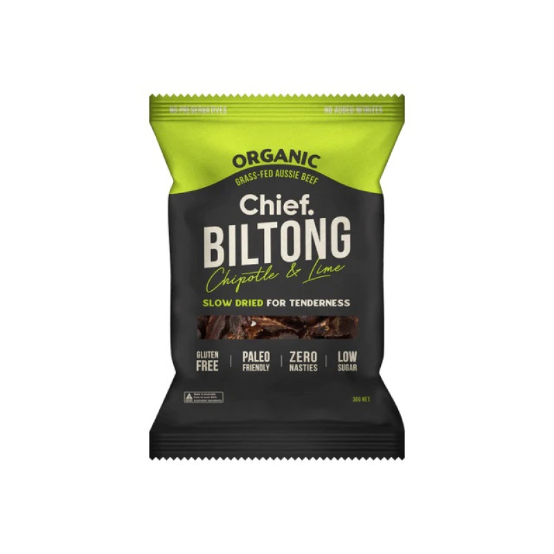 Grass Fed Biltong Chipotle & Lime 30g by CHIEF NUTRITION