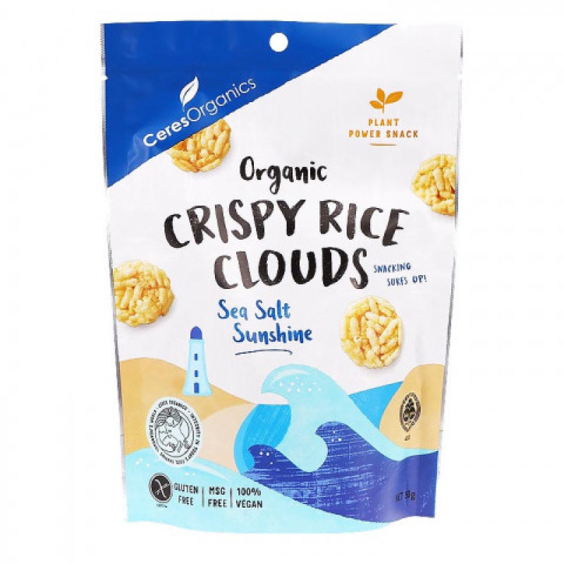 Organic Crispy Rice Clouds - Sea Salt Sunshine 50g by CERES ORGANICS