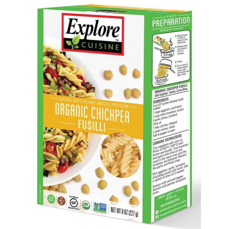 Organic Chickpea Fusilli 250g by EXPLORE CUISINE