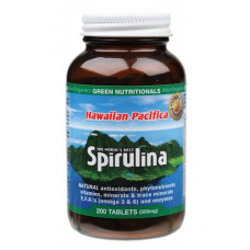 Hawaiian Pacifica Spirulina Tablets (200) by GREEN NUTRITIONALS