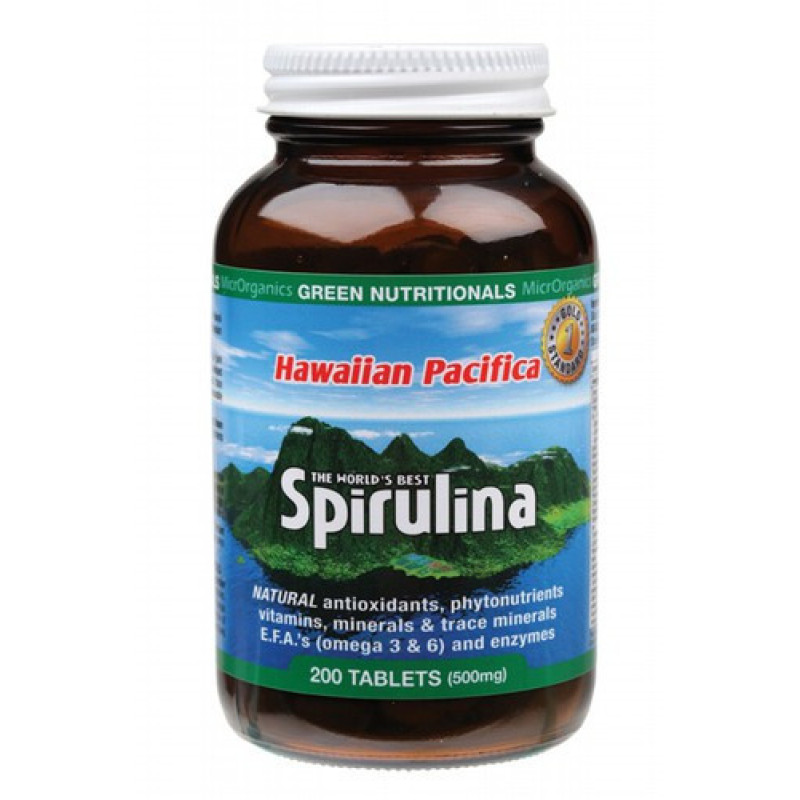 Hawaiian Pacifica Spirulina (200 Tablets) by GREEN NUTRITIONALS