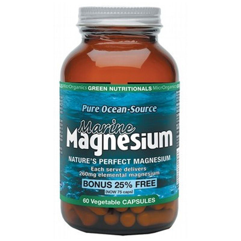 Marine Magnesium 260mg (60 Capsules) by GREEN NUTRITIONALS