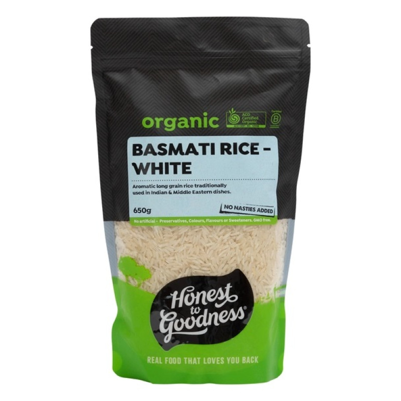 Organic White Basmati Rice 650g by HONEST TO GOODNESS
