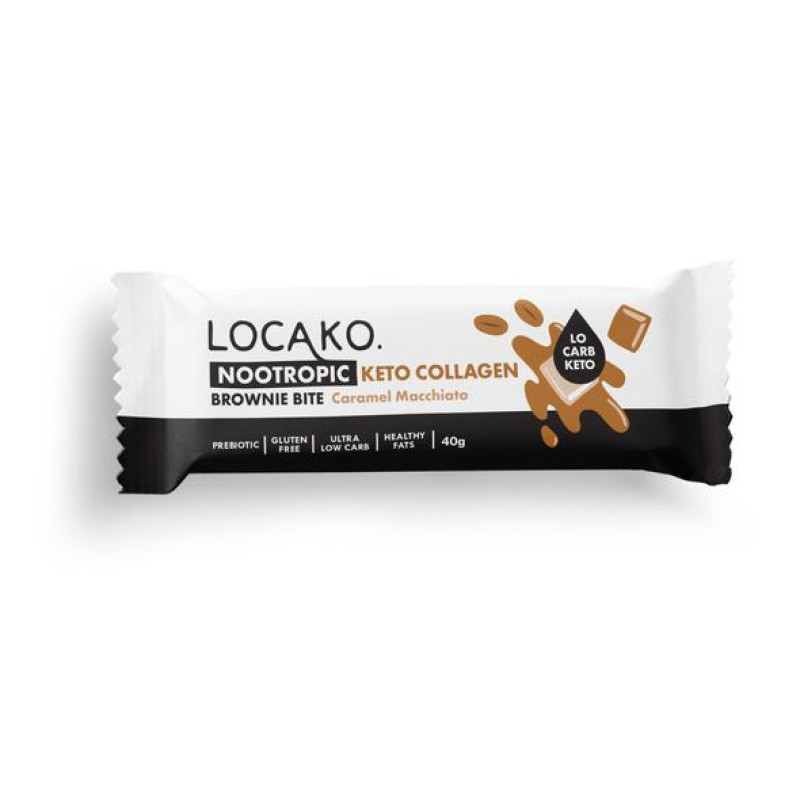 Nootropic Keto Collagen Brownie Bite Caramel Macchiato 40g by LOCAKO