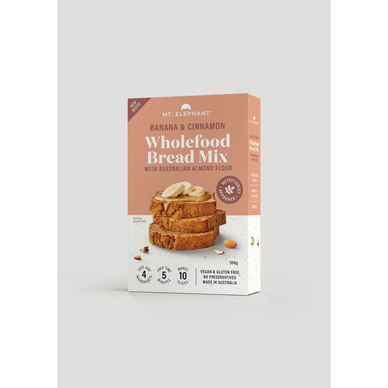 Banana & Cinnamon Wholefood Bread Mix 300g by MT. ELEPHANT