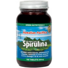 Hawaiian Pacifica Spirulina Tablets (100) by GREEN NUTRITIONALS