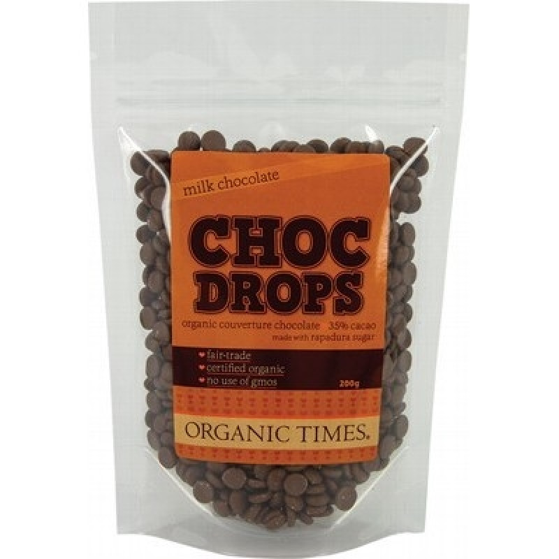 Milk Choc Drops 200g by ORGANIC TIMES