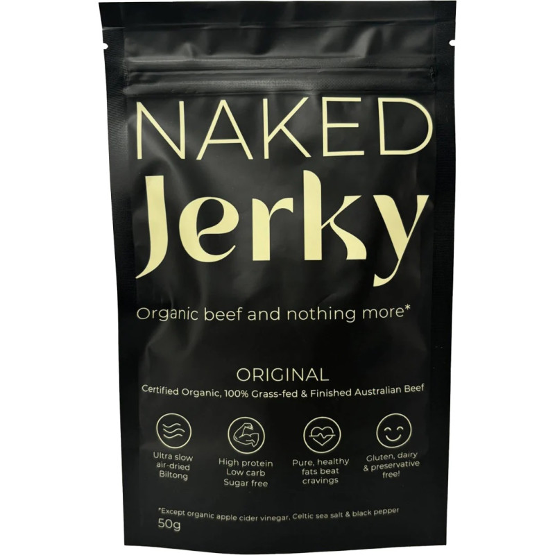 Organic Grass Fed Australian Beef Jerky Original 50g by NAKED JERKY