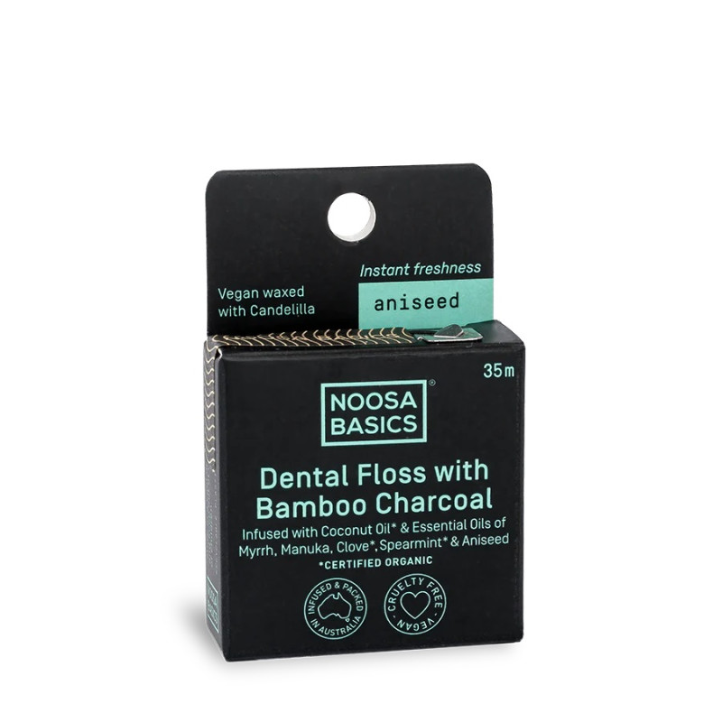 Dental Floss With Bamboo Charcoal - Aniseed 35m by NOOSA BASICS