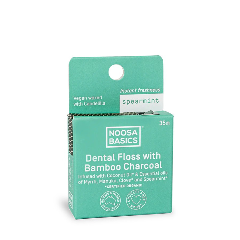 Dental Floss With Activated Charcoal - Spearmint by NOOSA BASICS