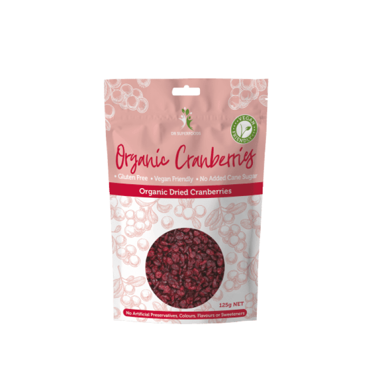 Dried Cranberries Organic 125g by DR SUPERFOODS