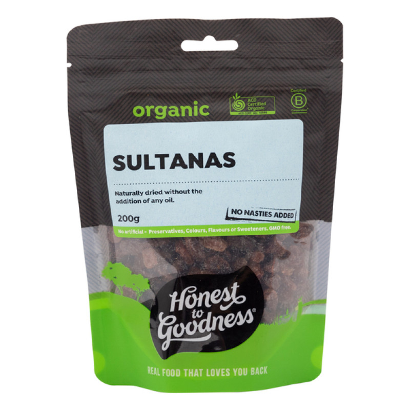 Organic Natural Dried Sultanas 200g by HONEST TO GOODNESS