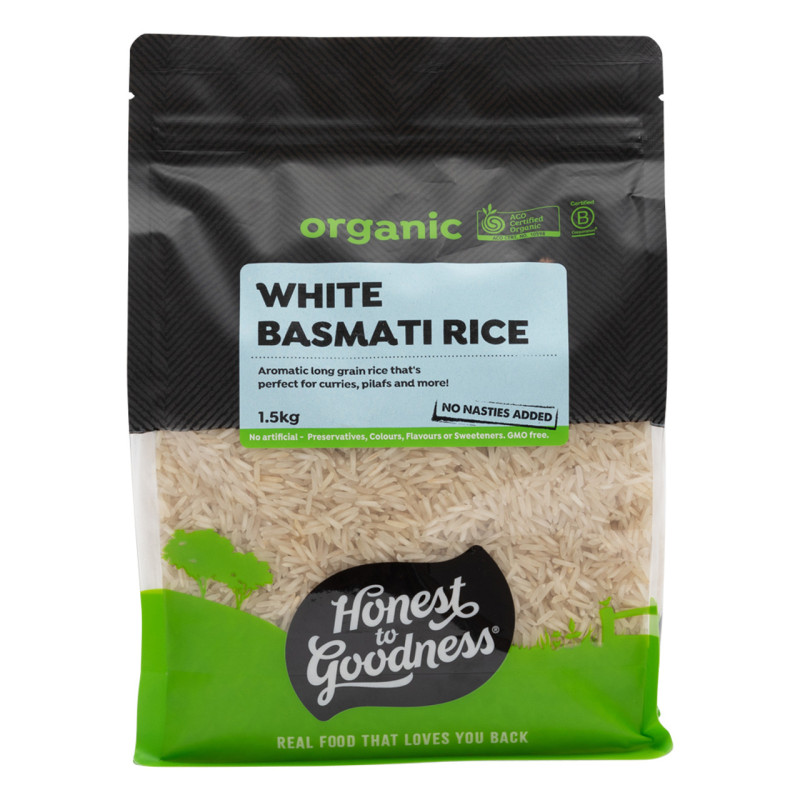 Organic White Basmati Rice 1.5kg by HONEST TO GOODNESS