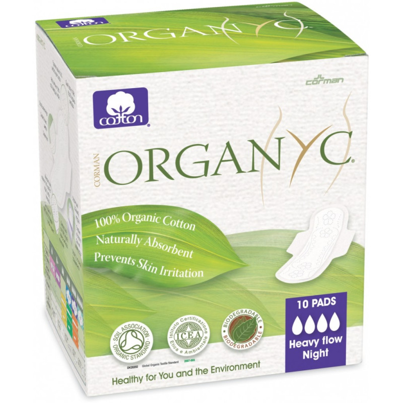 Organic Thin Heavy Flow Pads Wings 10pk by ORGANYC