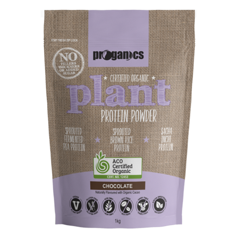 Organic Plant Protein Powder - Chocolate 1kg by PROGANICS