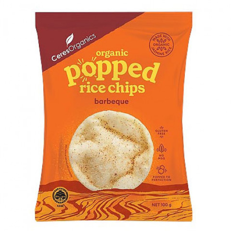 Organic Popped Rice Chips Barbeque 100g by CERES ORGANICS