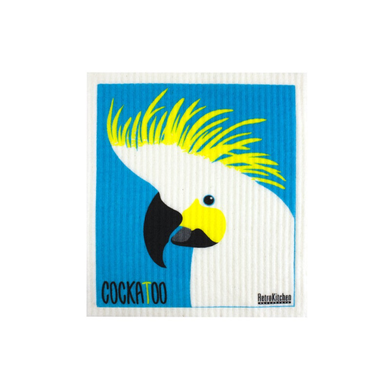 100% Biodegradable Dishcloth - Cockatoo by RETRO KITCHEN