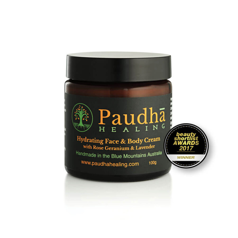Hydrating Face & Body Cream with Rose Geranium & Lavender 100g by PAUDHA HEALING