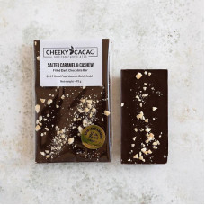 Salted Caramel & Cashew Filled Dark Chocolate Mini Bar 38g by CHEEKY CACAO