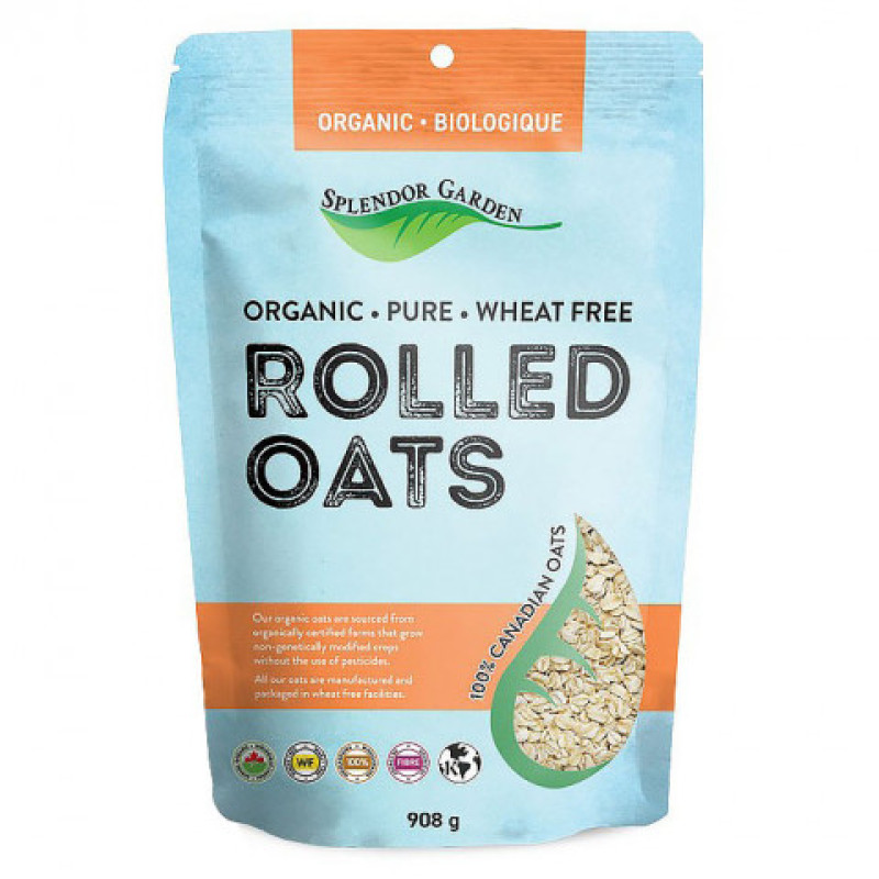 Organic Wheat Free Rolled Oats 908g by SPLENDOR GARDEN