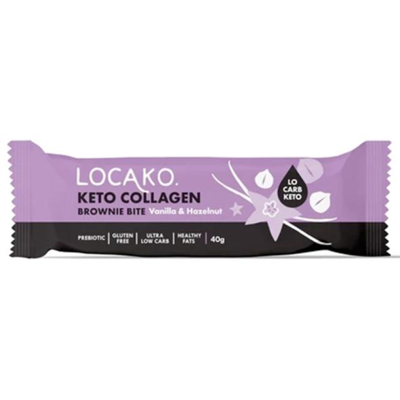 Keto Collagen Brownie Bite Vanilla & Hazelnut 40g by LOCAKO