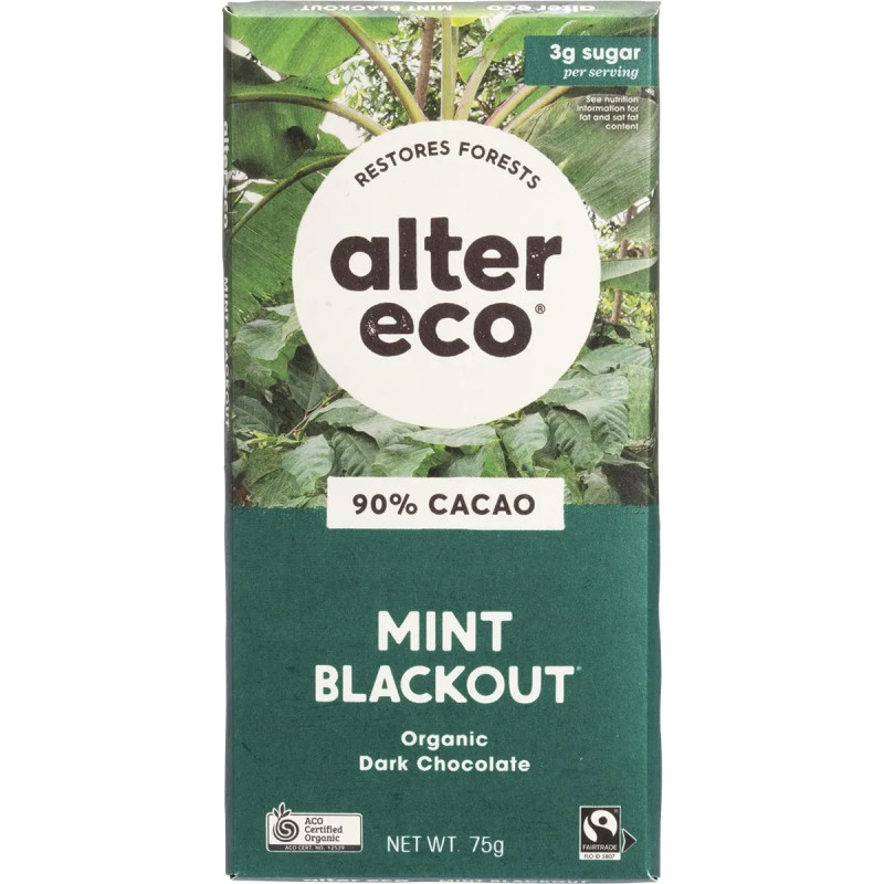 Mint Blackout Dark Chocolate 75g by ALTER ECO