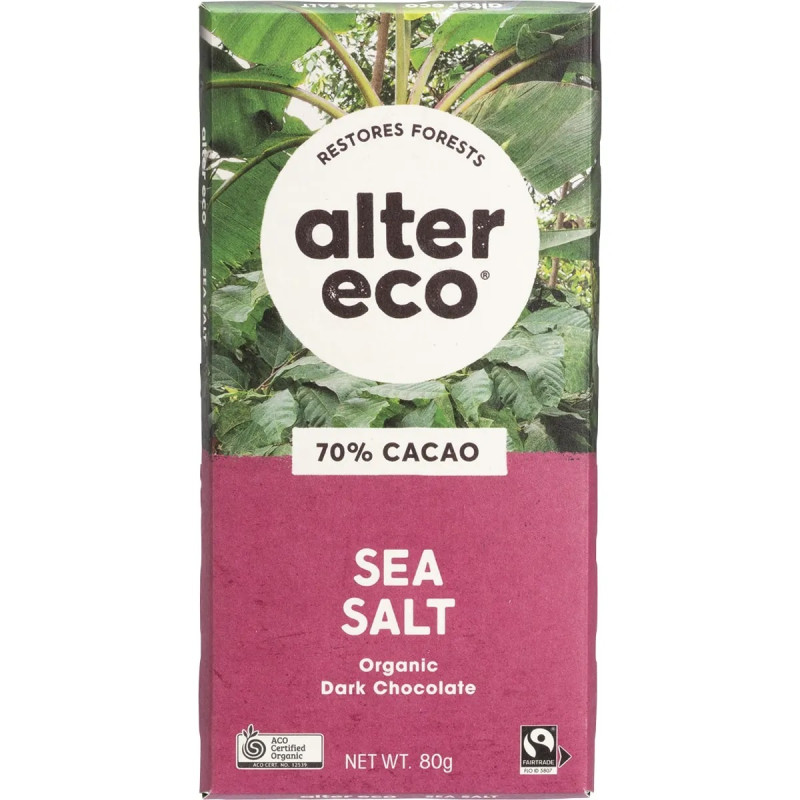 Dark Sea Salt Chocolate 80g by ALTER ECO