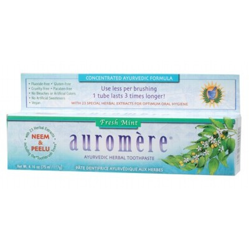 Fresh Mint Ayurvedic Toothpaste 117g by AUROMERE