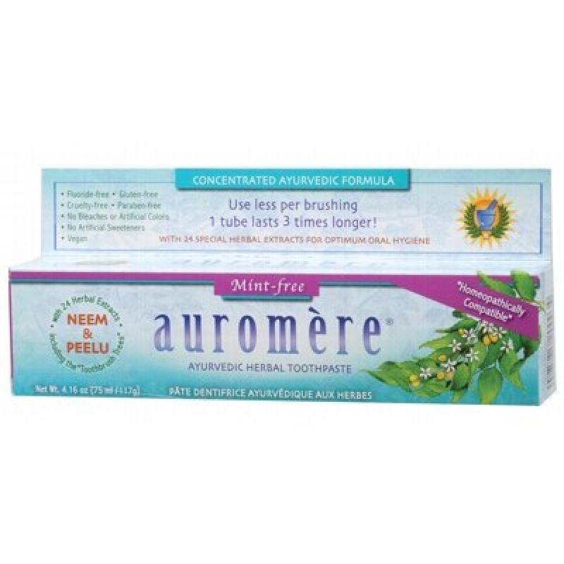 Mint-Free Ayurvedic Toothpaste 117g by AUROMERE
