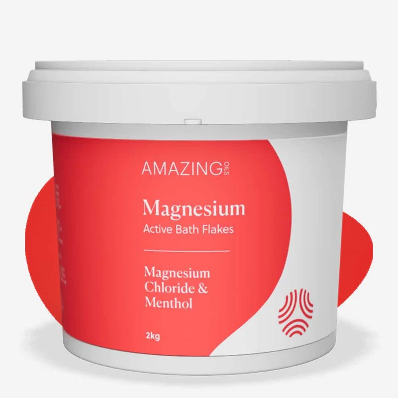 Magnesium Chloride & Menthol Active Bath Flakes 2kg by AMAZING OILS