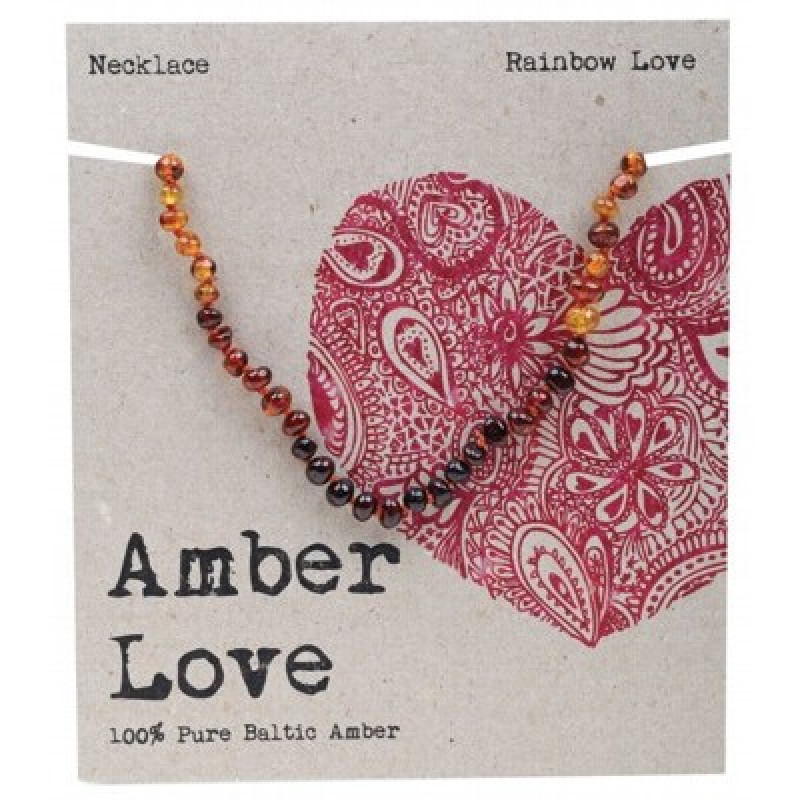 Amber Necklace Rainbow Love (Child 33cm) by AMBER LOVE