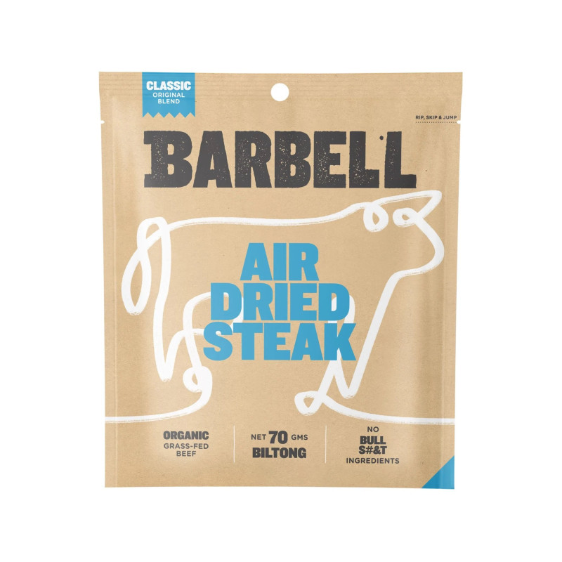 Organic Grass-Fed Air Dried Steak Classic 70g by BARBELL