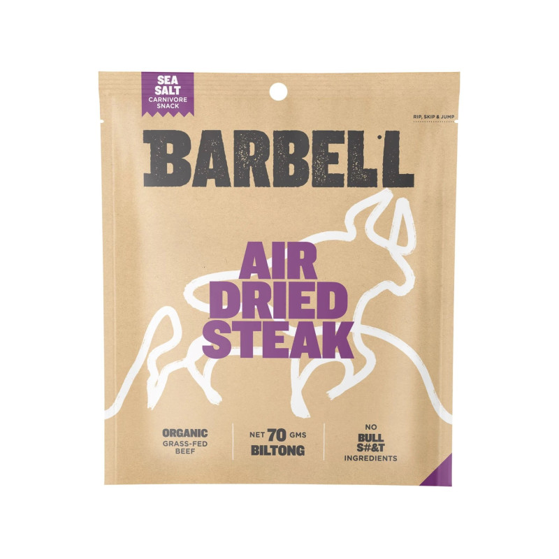 Organic Grass-Fed Air Dried Steak Sea Salt 70g by BARBELL