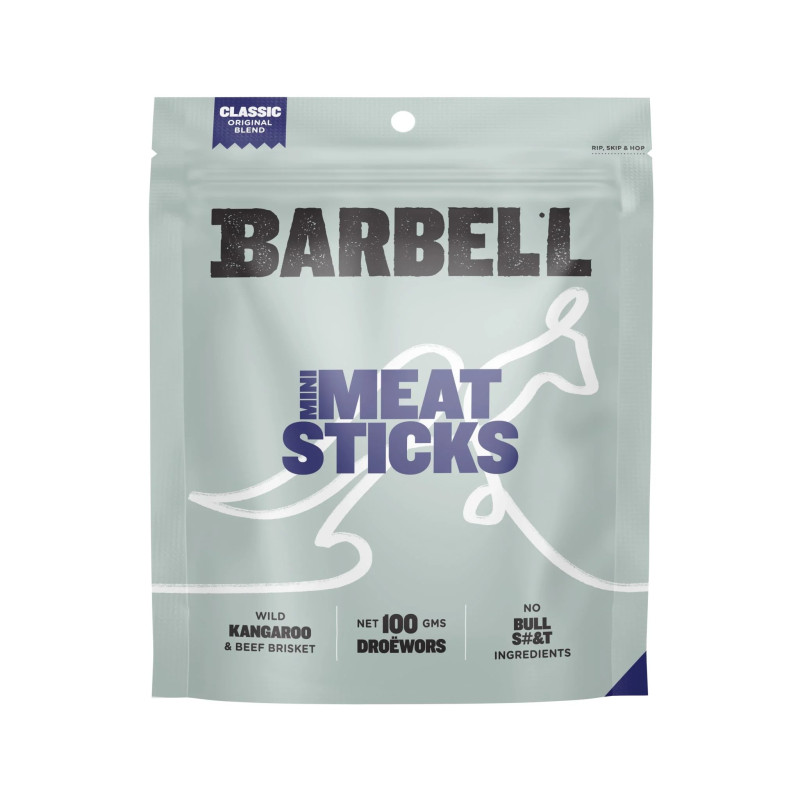 Wild Kangaroo + Beef Brisket Mini Meat Sticks Classic 100g by BARBELL