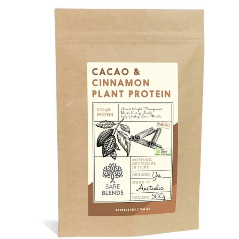 Cacao & Cinnamon Plant Protein 500g by BARE BLENDS